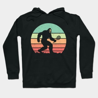 Bigfoot Sasquatch Playing Tennis Vintage Distressed Sunset Sport Hoodie